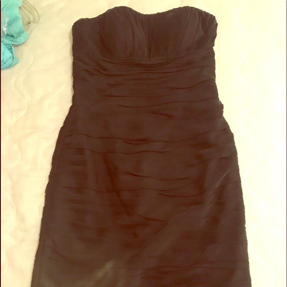 Black gathered waist dress